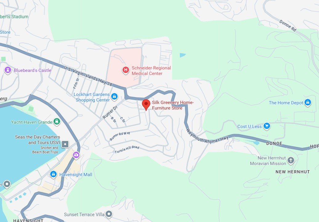 Map and driving directions to Silk Greenery Home in St Thomas